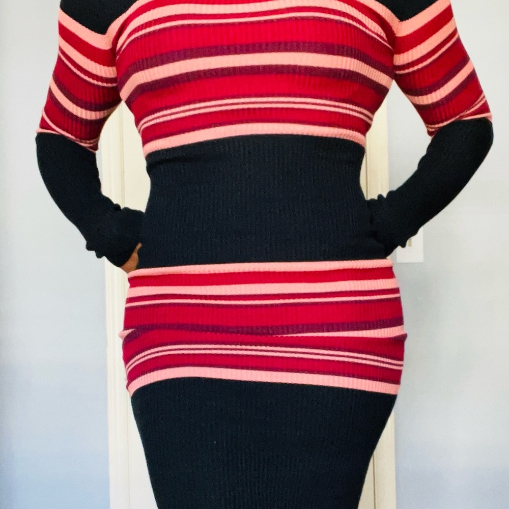 Striped Black and Red Women's Dress